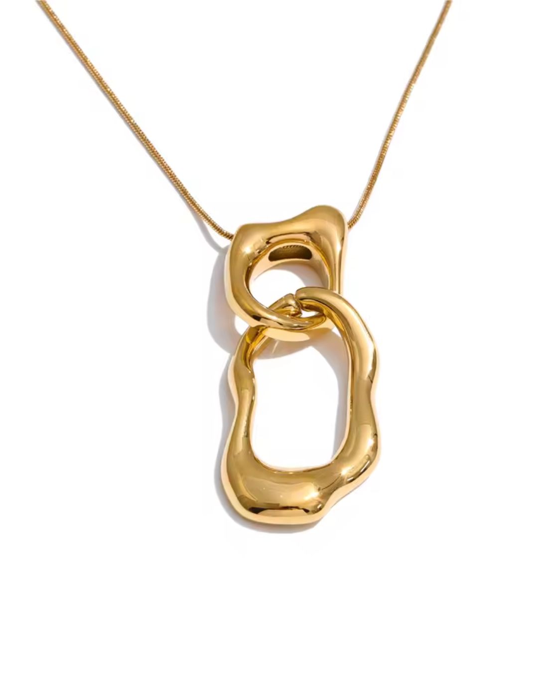 Colar Feminino Dourado com Pingente de Elo Elegante
