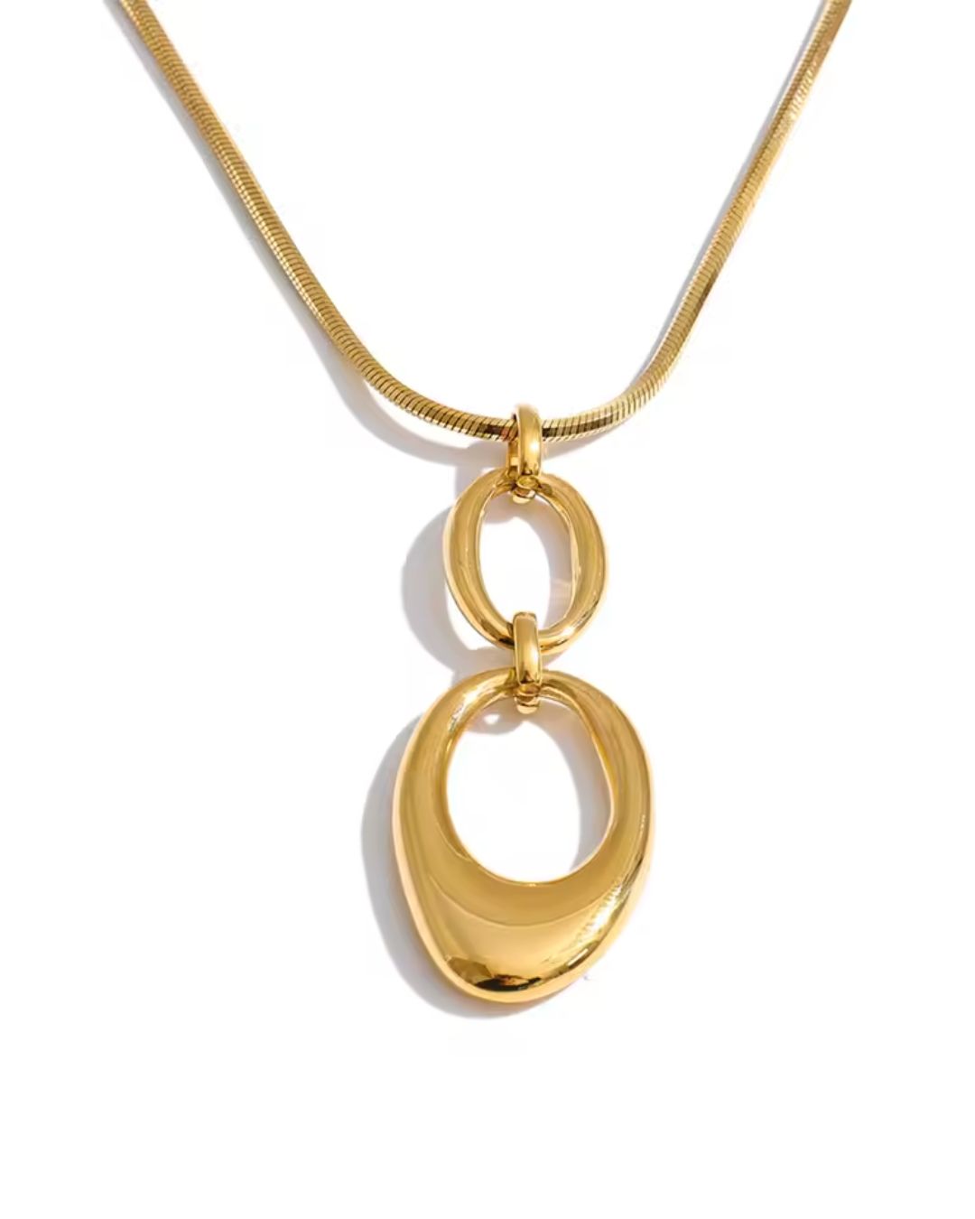 Colar Feminino Dourado com Pingente Elo Elegante