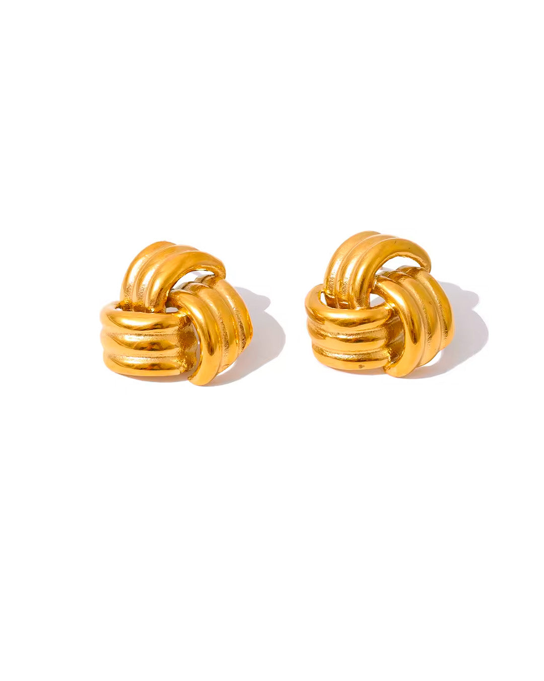 Brinco Feminino Dourado Nó Elegante Minimalista