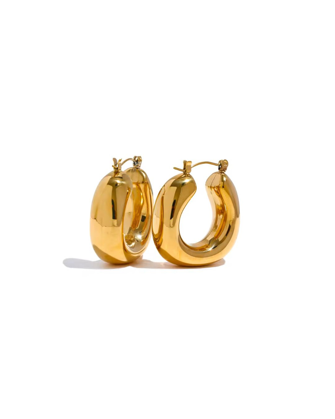 Brinco Feminino Dourado Argola Espessa Clássica