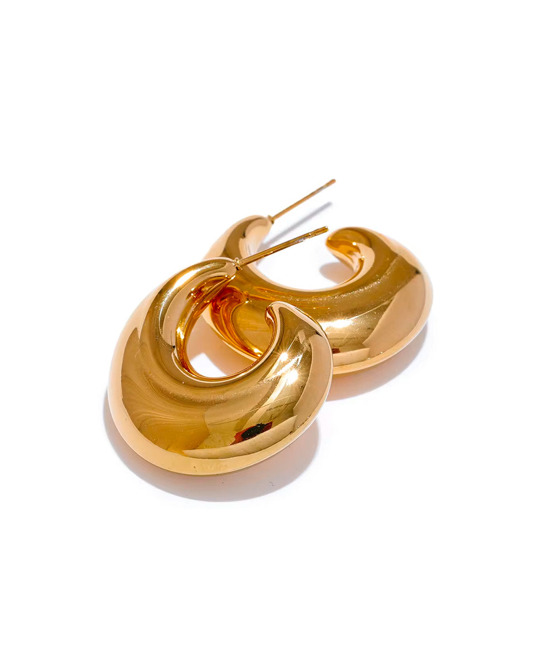 Brinco de Argola Feminino Dourado Acabamento Liso