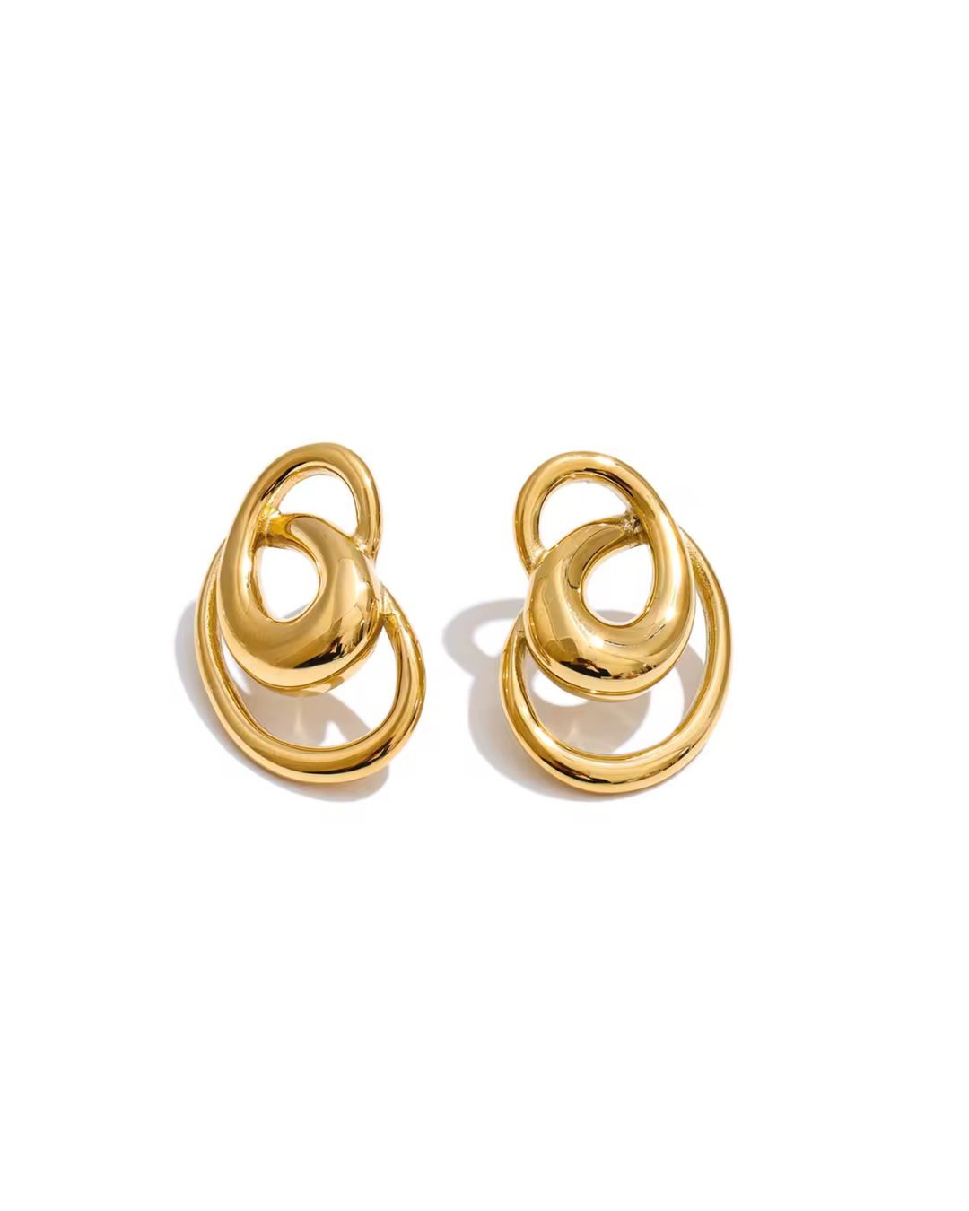 Brinco Feminino Dourado Vazado Minimalista
