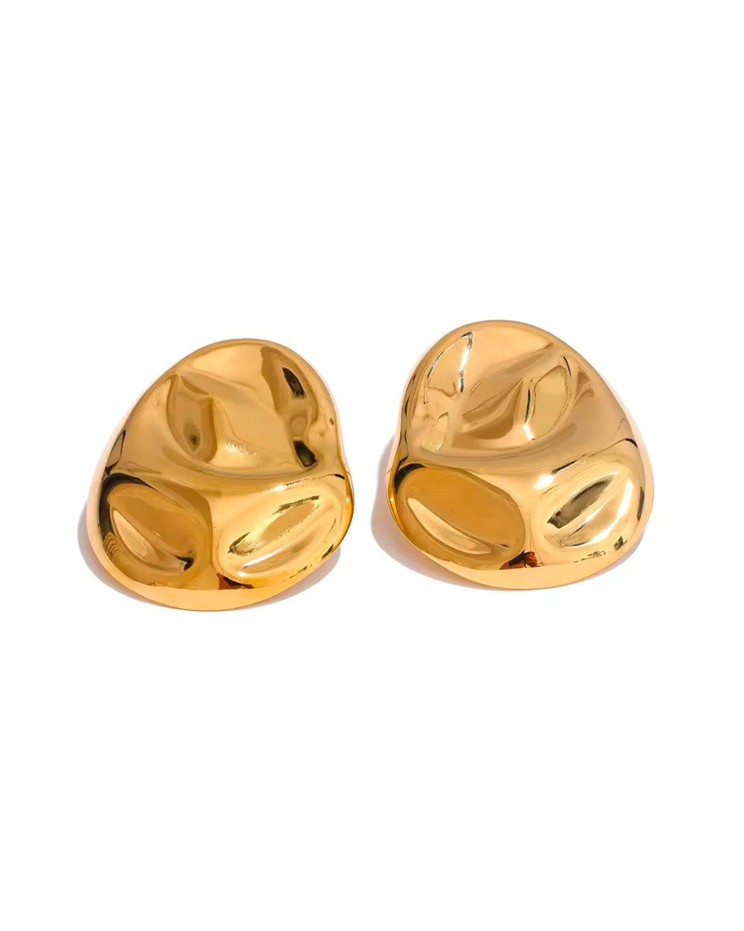 Brinco Feminino Dourado Design Orgânico Elegante