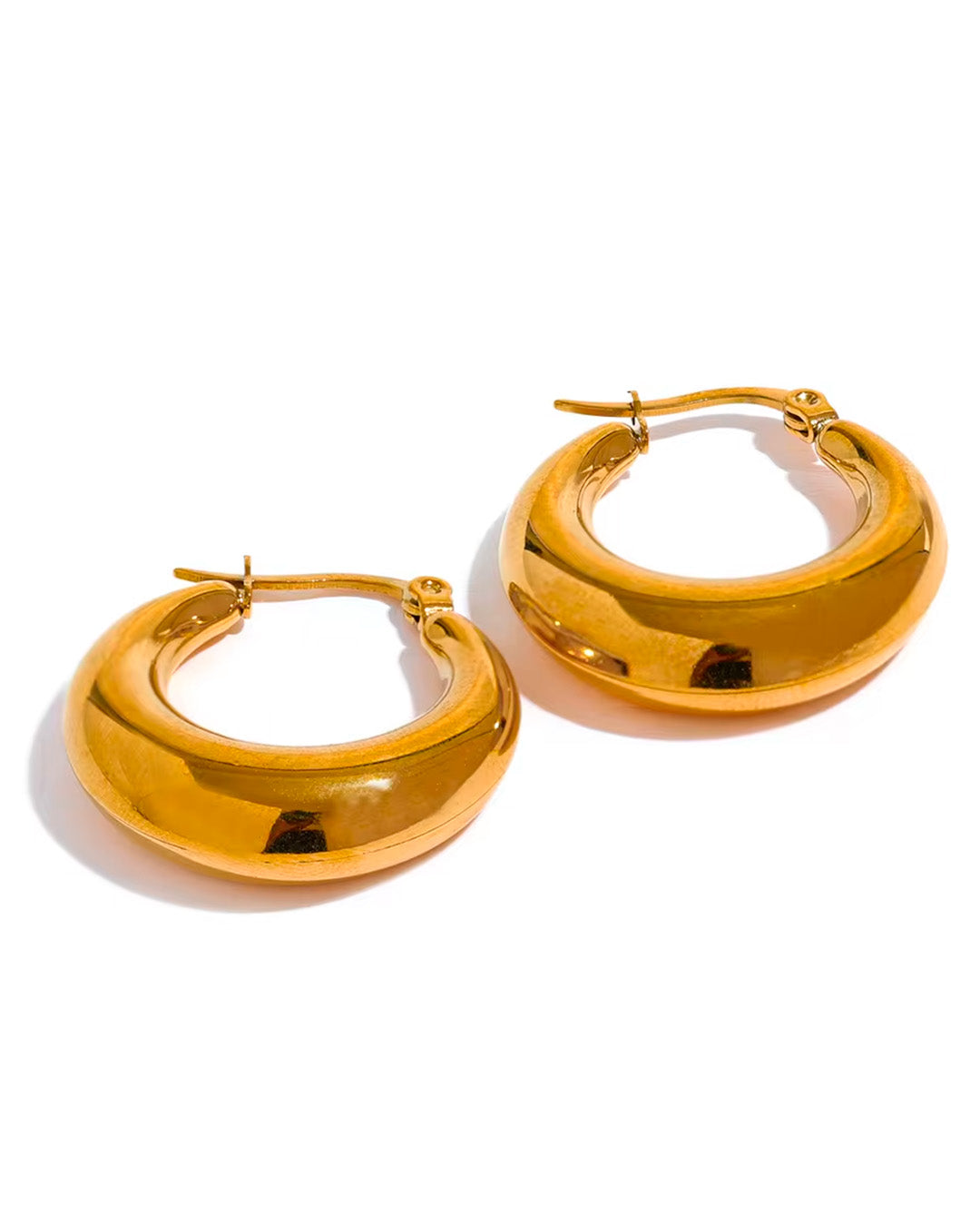 Brinco de Argola Feminino Dourado Grosso Elegante
