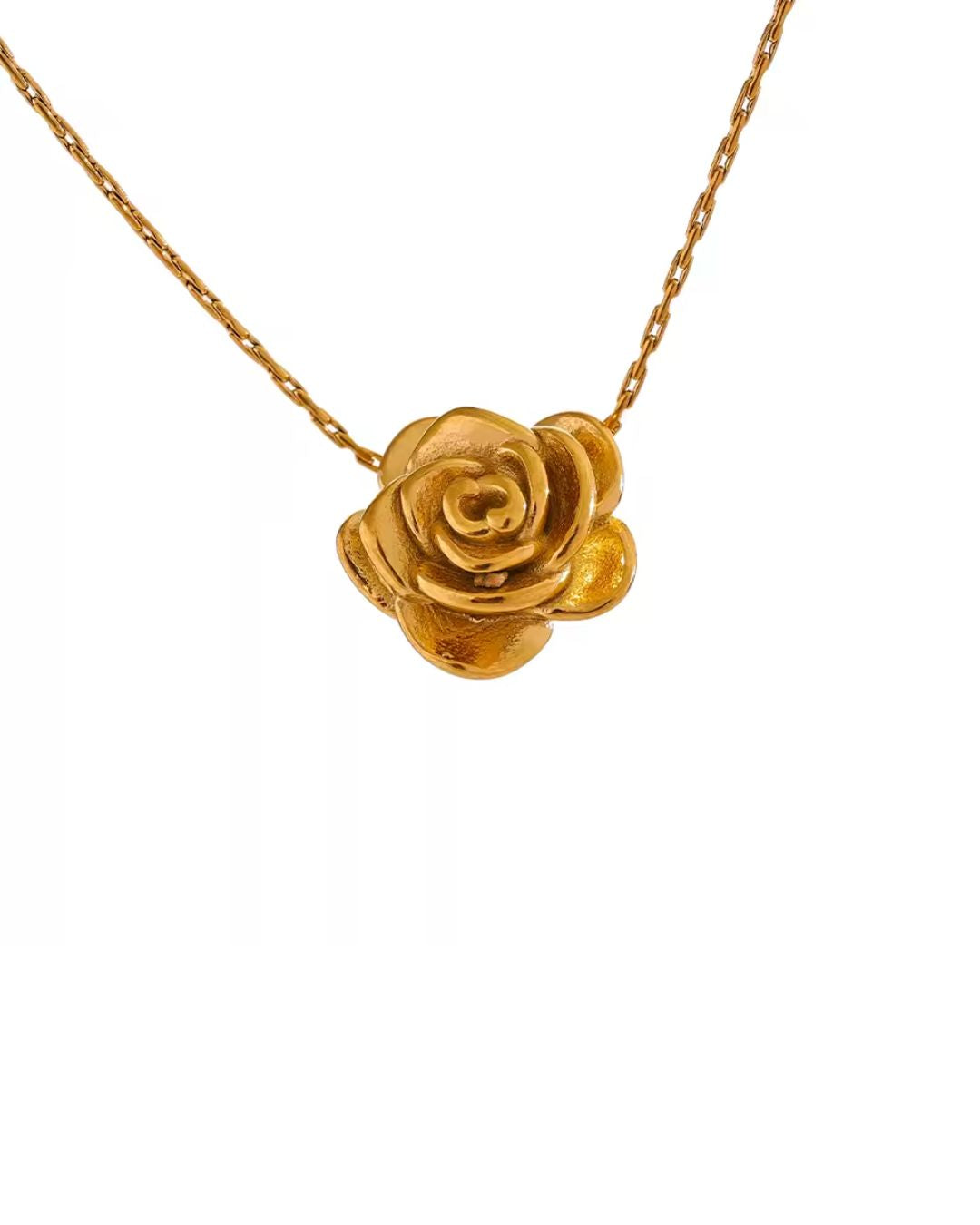 Colar Feminino Flor Dourado Elegante