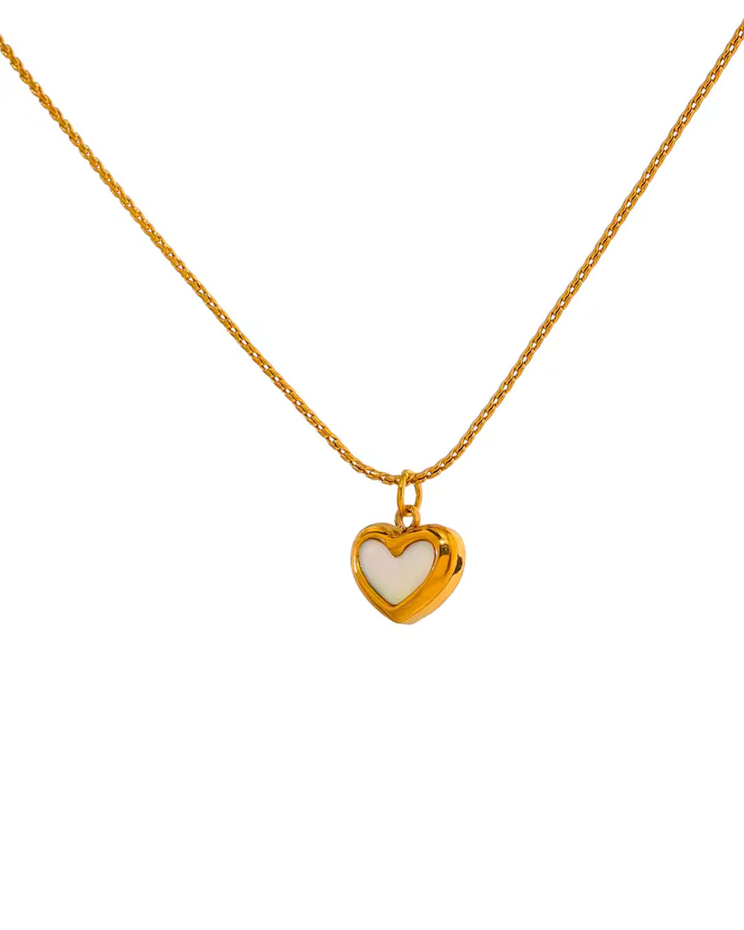 Colar Feminino Coração Vazado Dourado Elegante