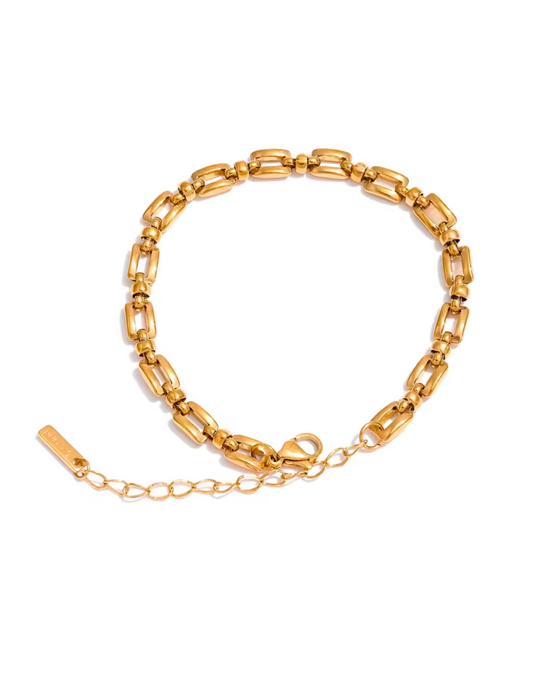 Pulseira Feminina Dourada com Elos Elegante