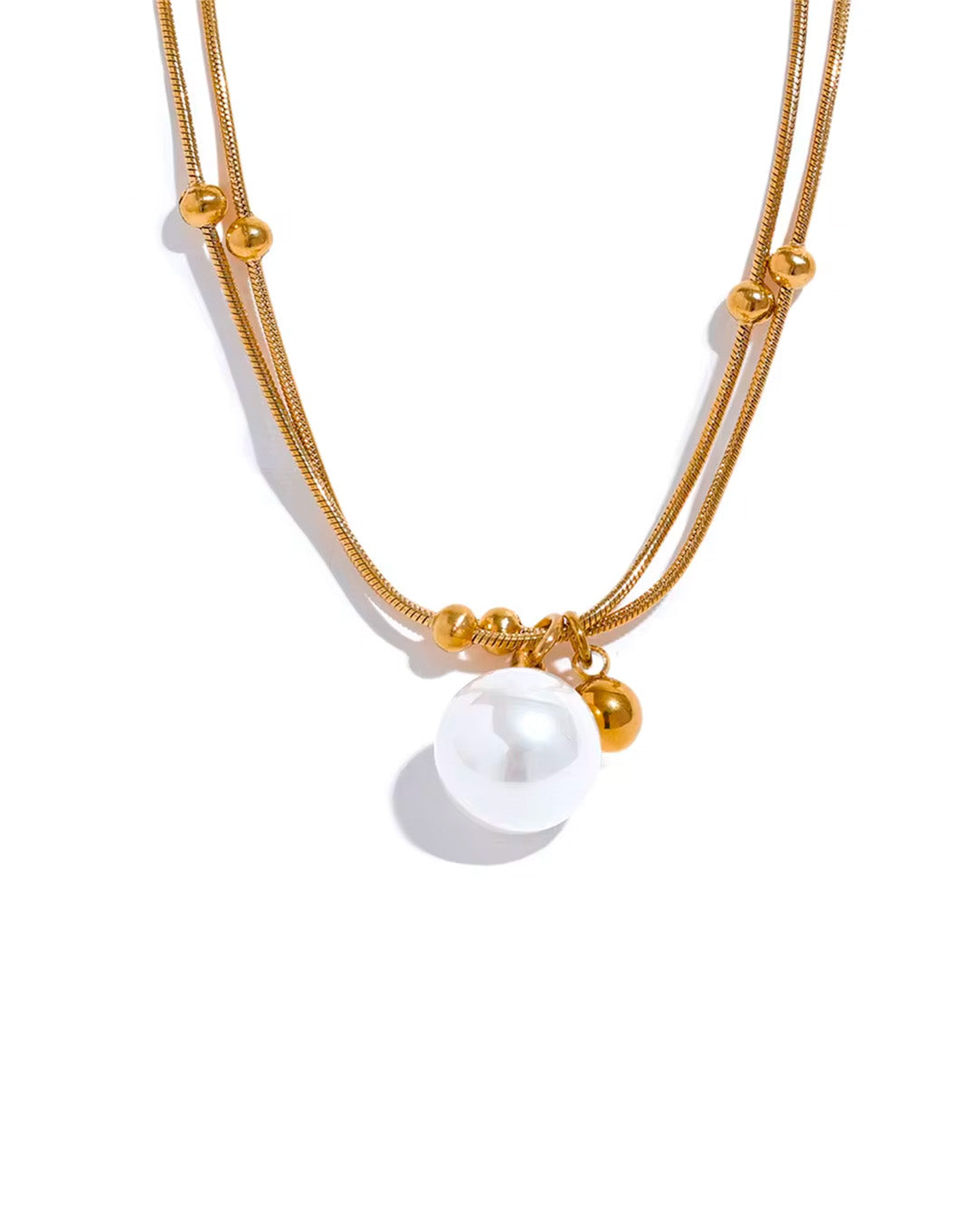 Colar Feminino Dourado com Pérola Elegante