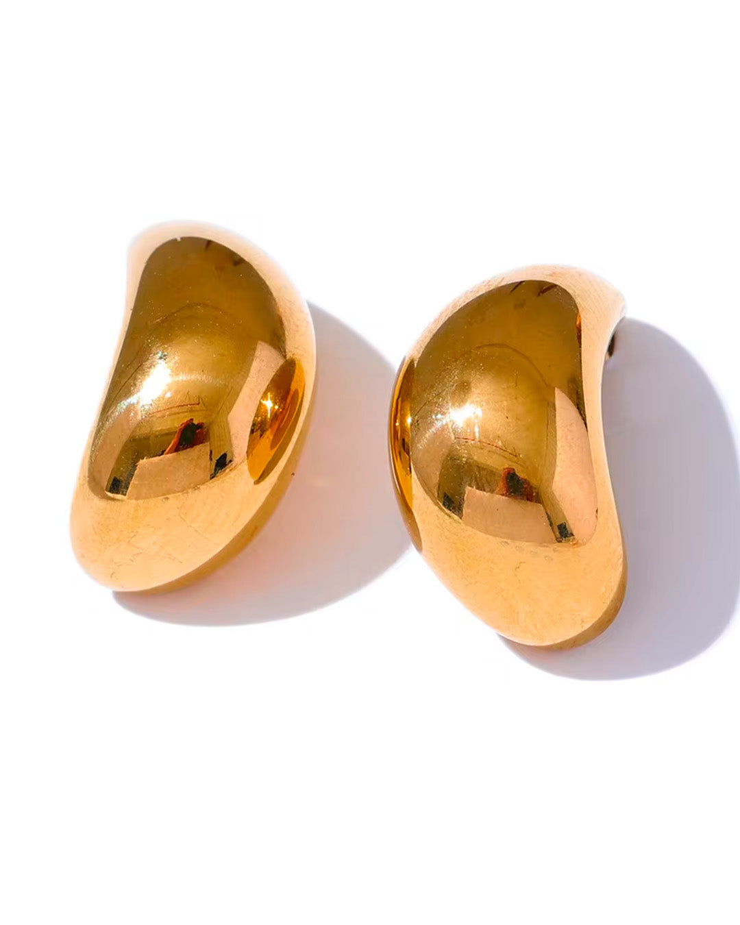 Brinco Feminino Dourado Elegante Oval Minimalista