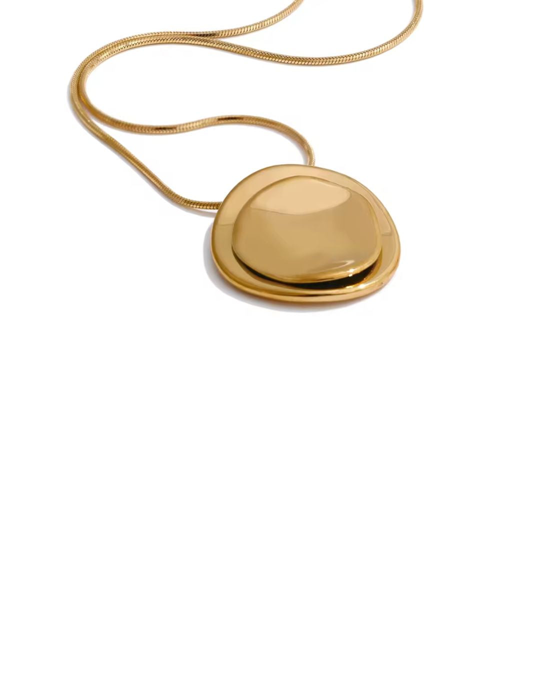 Colar Feminino Dourado Pingente Circular Minimalista