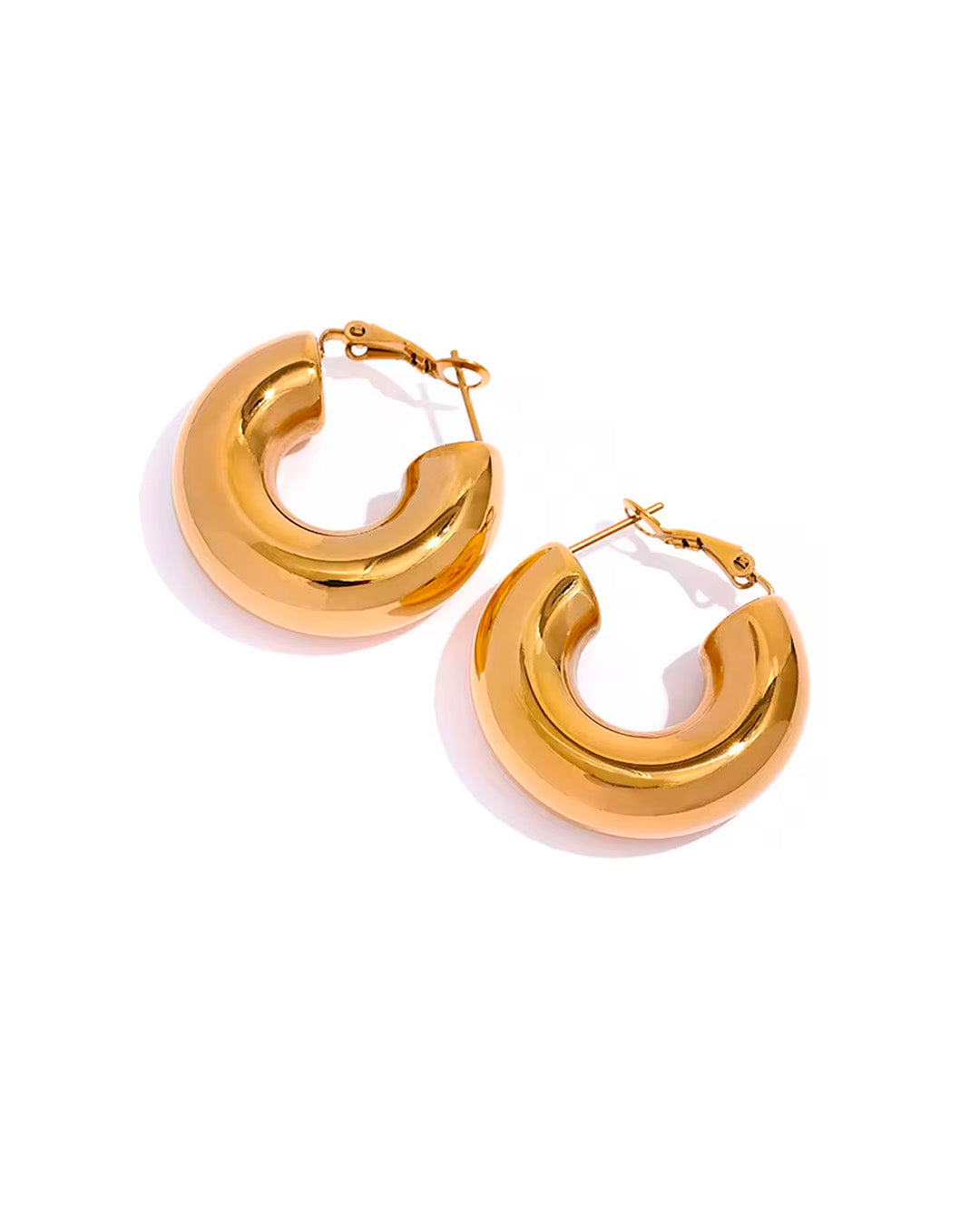 Brinco Feminino Argola Grossa Dourado Moderno