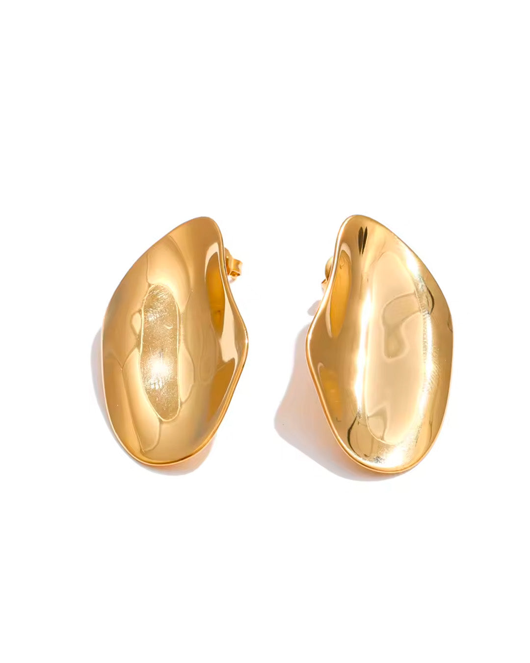 Brinco Feminino Dourado Elegante Design Orgânico