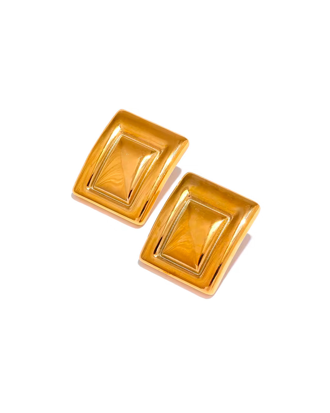 Brinco Feminino Dourado Retangular Elegante