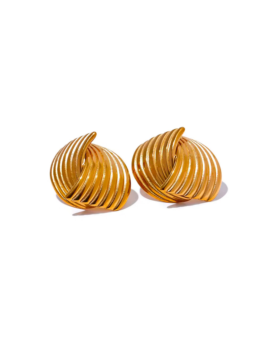 Brinco Feminino Dourado Entrelaçado Elegante
