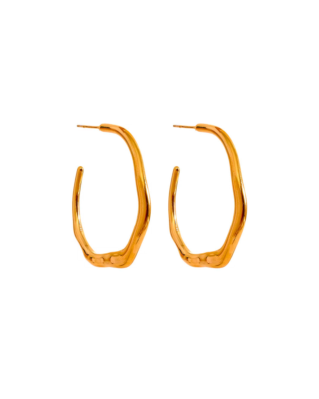 Brinco de Argola Feminino Dourado Geométrico Elegante