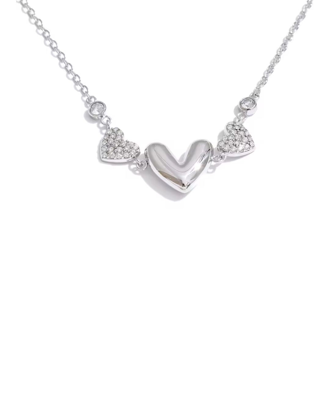 Colar Feminino Coração com Zircônia Dourado Elegante