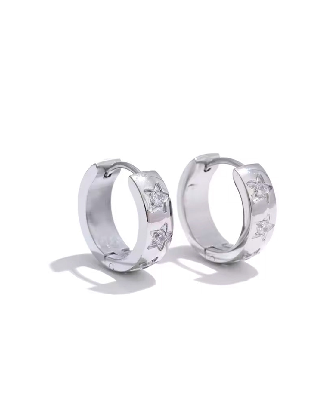 Brinco de Argola Feminino com Zircônia Dourado Elegante