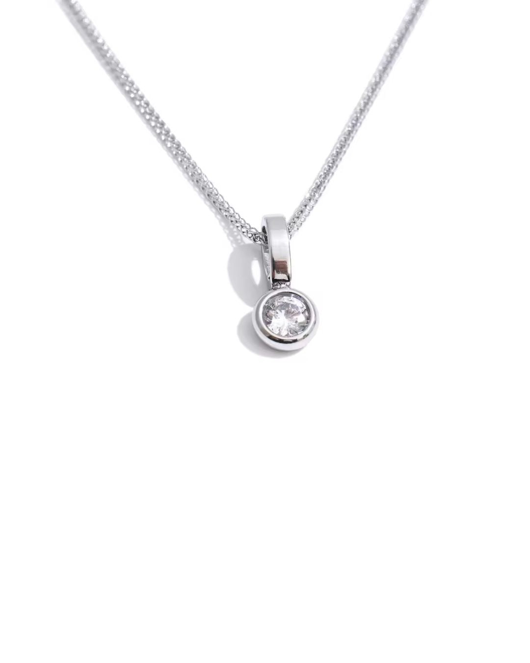 Colar Feminino Ponto de Luz com Zircônia Dourado