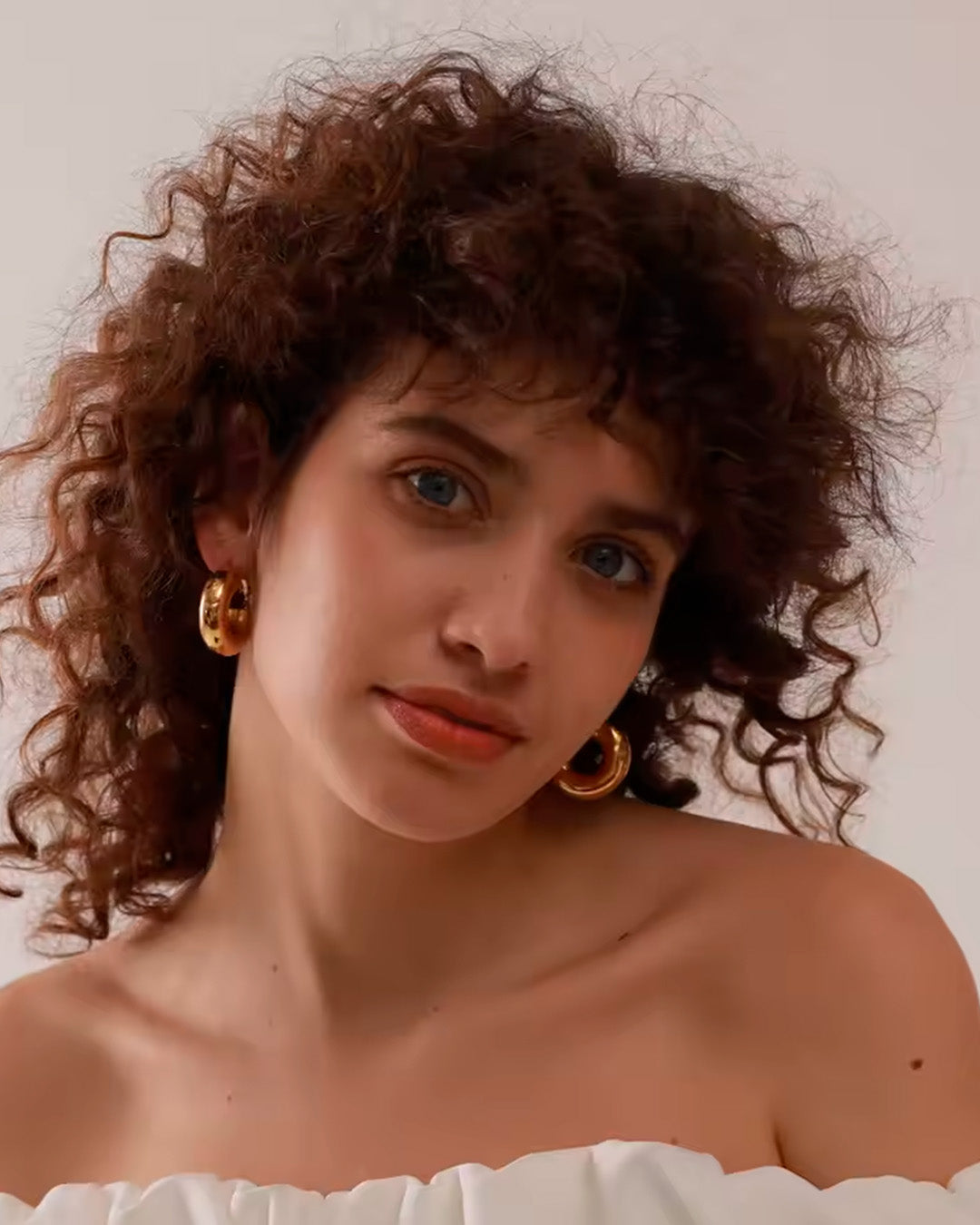 Brinco Feminino Argola Grossa Dourado Moderno