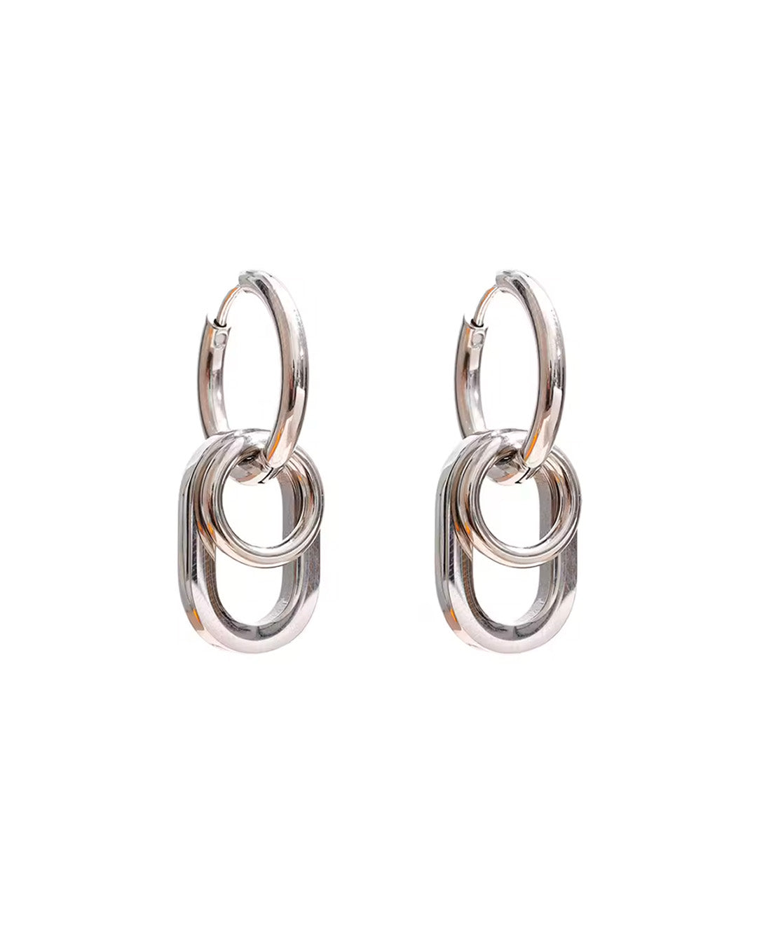 Brinco de Argola Feminino com Elo Dourado Elegante