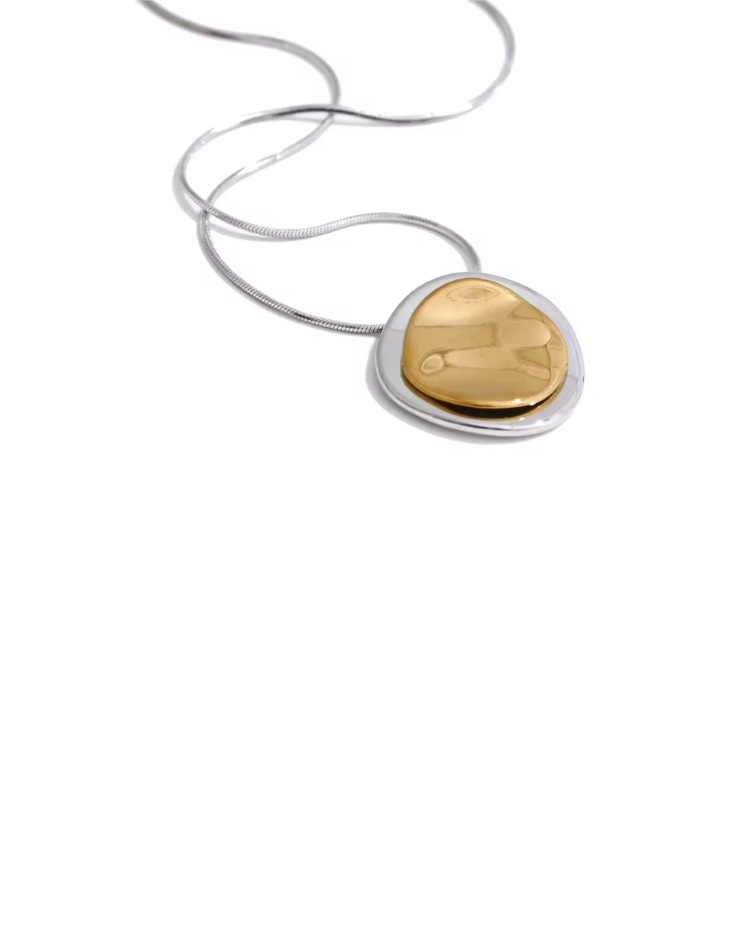 Colar Feminino Dourado Pingente Circular Minimalista
