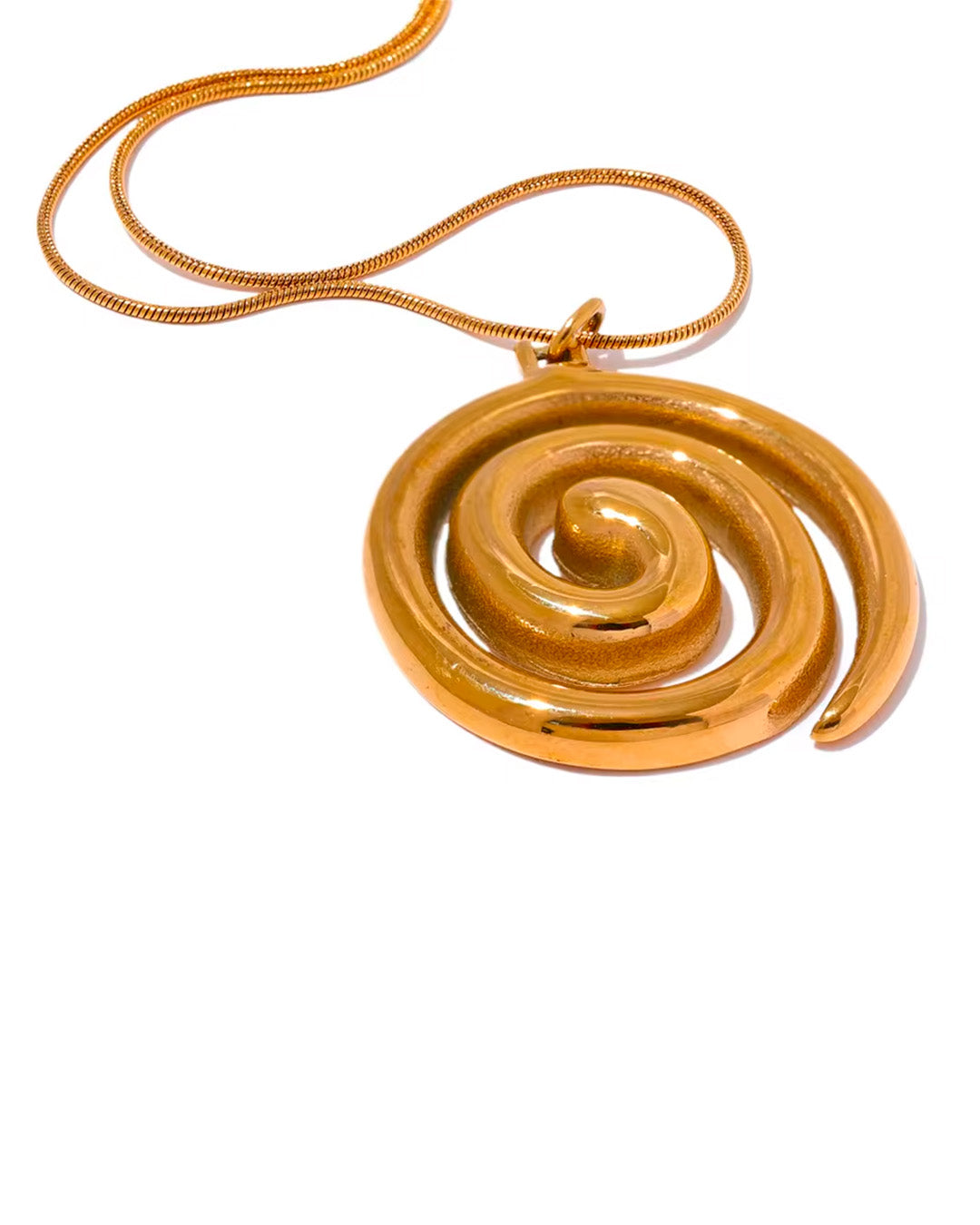 Colar Feminino Dourado Espiral Elegante