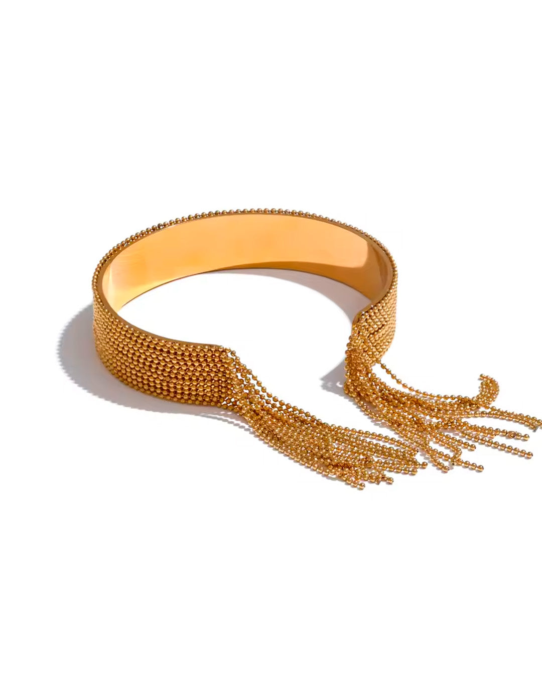 Pulseira Feminina Dourada Bracelete com Franjas Elegante