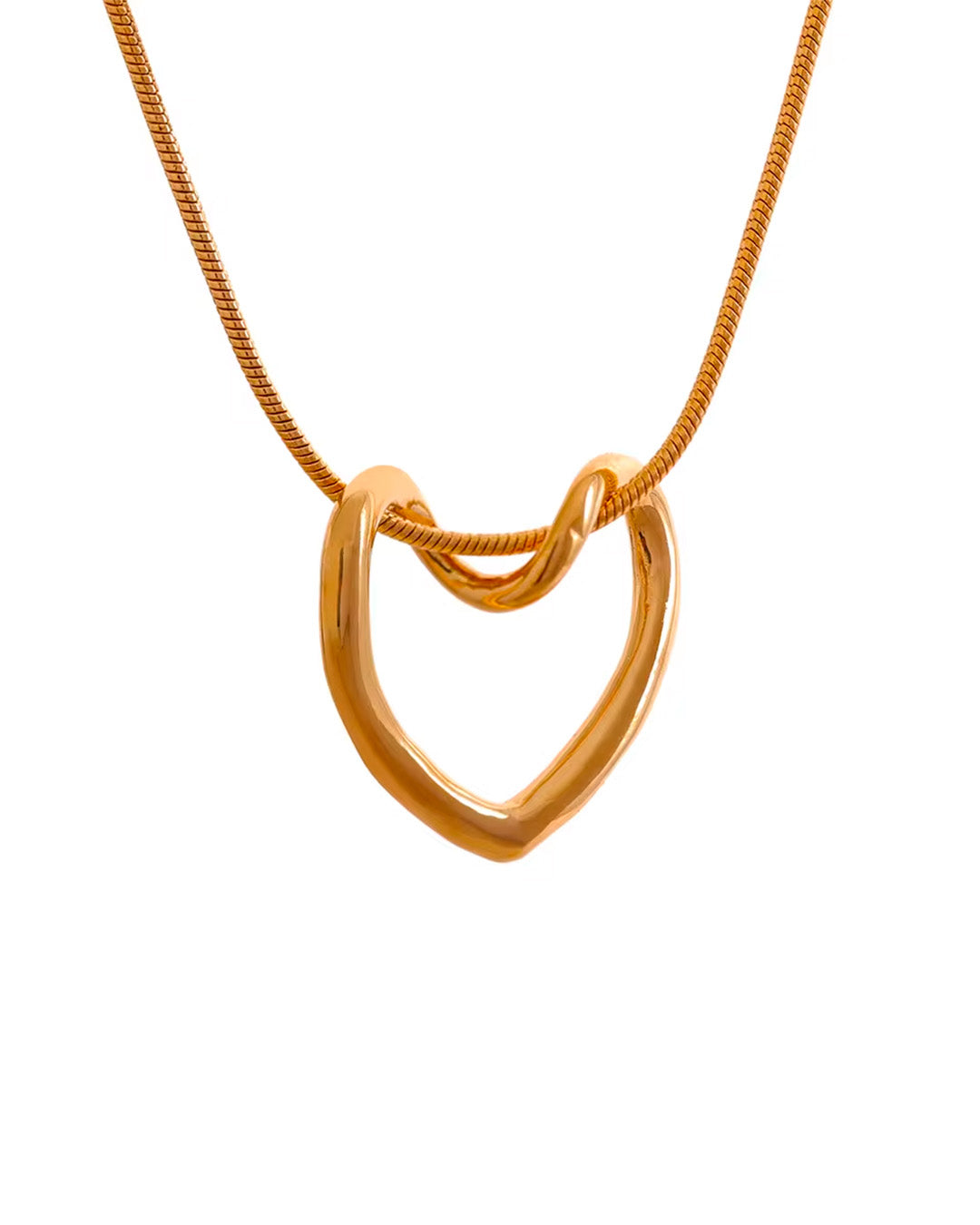 Colar Feminino Coração Dourado Moderno