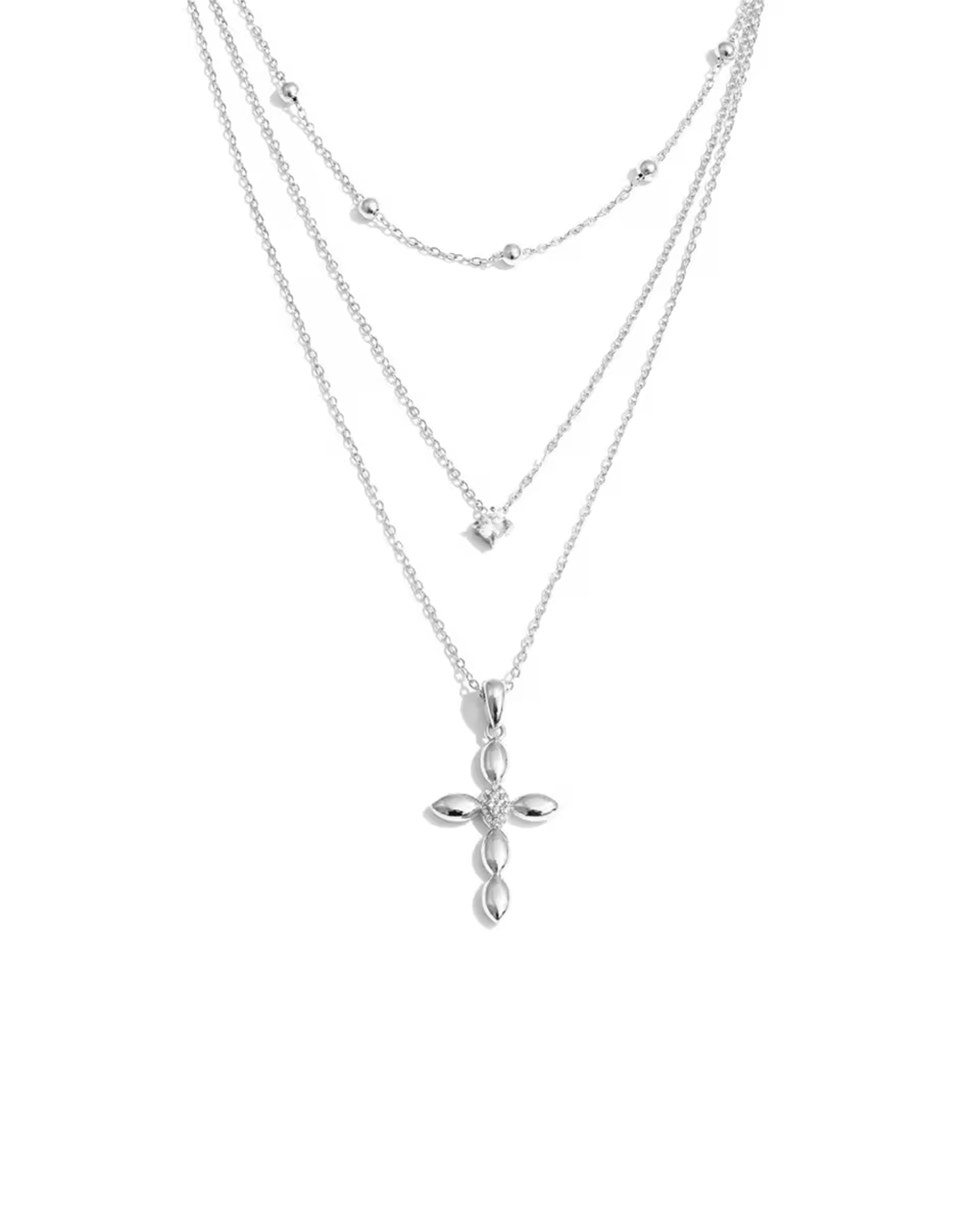 Colar Feminino Cruz Dourada com Zircônia Elegante